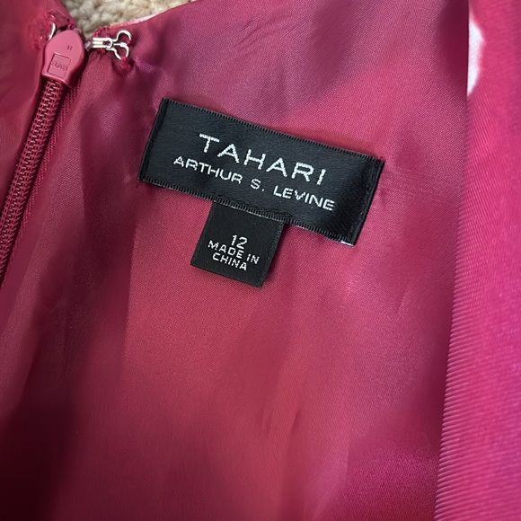 Tahari Arthur S. Levine Floral Mikado High Low Dress Size 12 - Picture 11 of 14